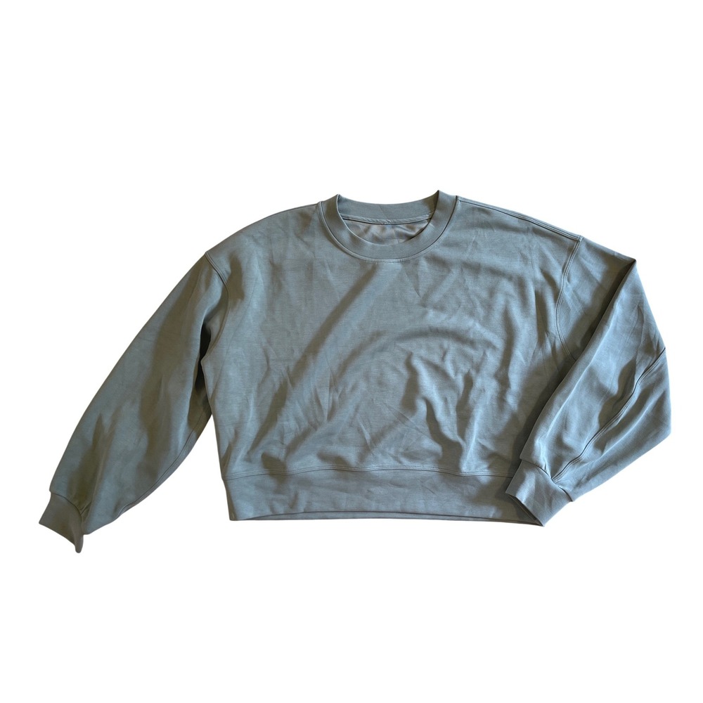 Lululemon Perfectly Oversized Cropped Crew Softstreme‎ Tidewater Teal W3EZLS
